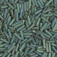 Miyuki Bugle 6mm Beads - Matted metallic sage luster BGL2-2031